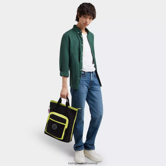 \"Bags\" Sia 15\" Laptop Tote Backpack 4ZZH447 Kipling Women True Black Lime