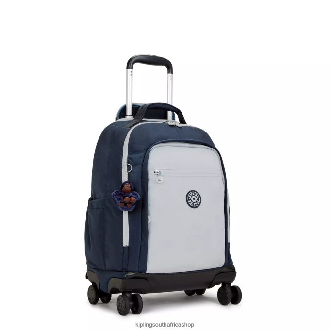 \"Bags\" New Zea 15\" Laptop Rolling Backpack 4ZZH479 Kipling Women True Blue Grey