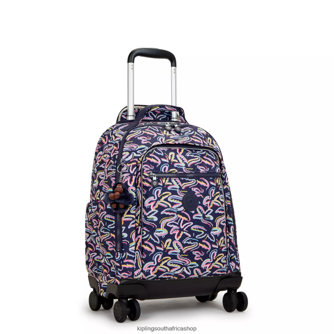 \"Bags\" New Zea 15\" Printed Laptop Rolling Backpack 4ZZH490 Kipling Women Palm Fiesta Print