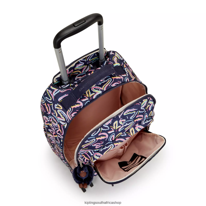 \"Bags\" New Zea 15\" Printed Laptop Rolling Backpack 4ZZH490 Kipling Women Palm Fiesta Print