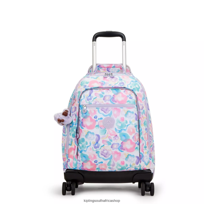 "Bags" New Zea 15" Printed Laptop Rolling Backpack 4ZZH491 Kipling Women Aqua Flowers
