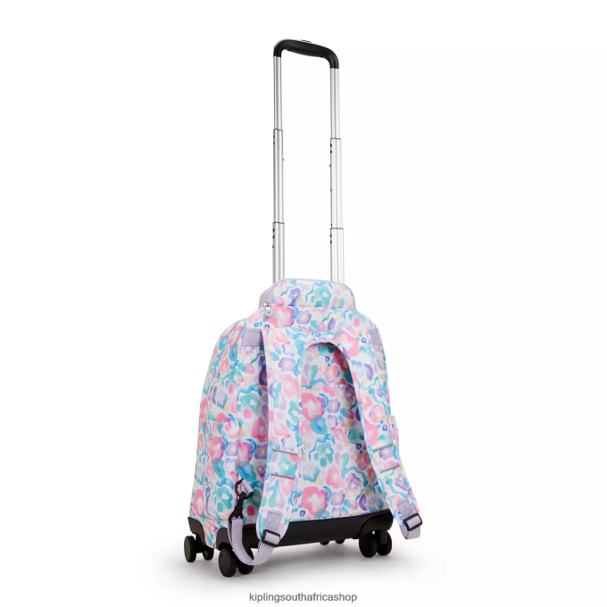 \"Bags\" New Zea 15\" Printed Laptop Rolling Backpack 4ZZH491 Kipling Women Aqua Flowers