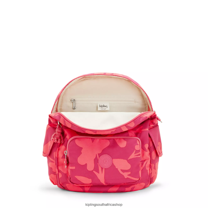 \"Bags\" City Pack Small Printed Backpack 4ZZH378 Kipling Women Coral Flower