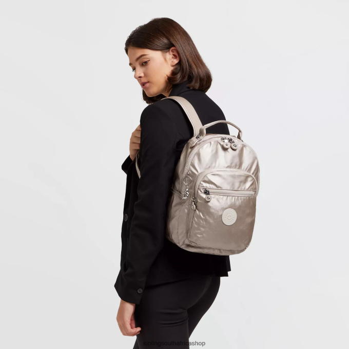 \"Bags\" Seoul Small Metallic Tablet Backpack 4ZZH418 Kipling Women Metallic Glow