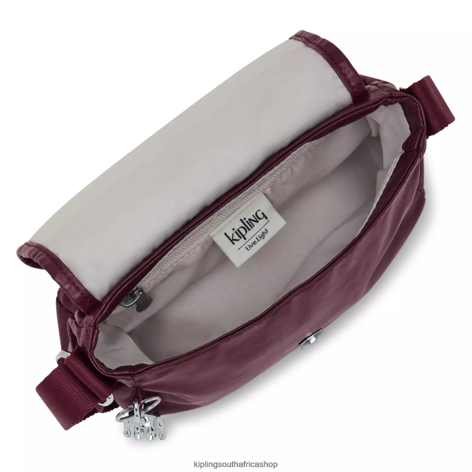 \"Bags\" Sabian Metallic Crossbody Mini Bag 4ZZH99 Kipling Women Burgundy Lacquer