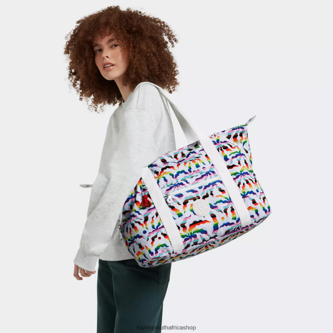 \"Bags\" Art Medium Printed Tote Bag 4ZZH261 Kipling Women Rainbow Palm