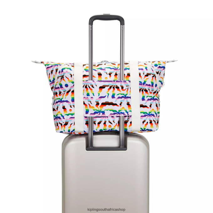 \"Bags\" Art Medium Printed Tote Bag 4ZZH261 Kipling Women Rainbow Palm