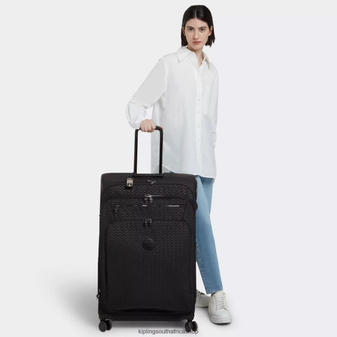 \"Bags\" Youri Spin Large 4 Wheeled Rolling Luggage 4ZZH523 Kipling Women Signature Embossed