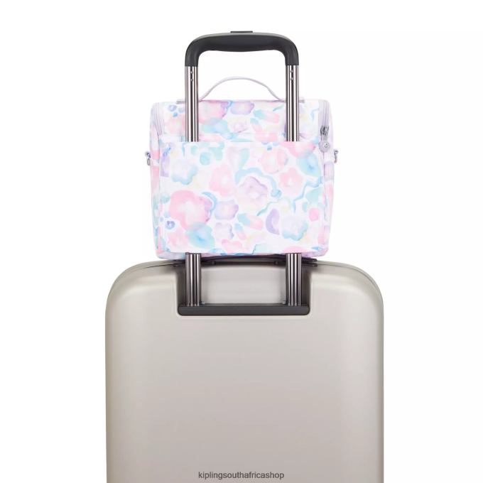 \"Bags\" New Kichirou Printed Lunch Bag 4ZZH642 Kipling Women Aqua Flowers